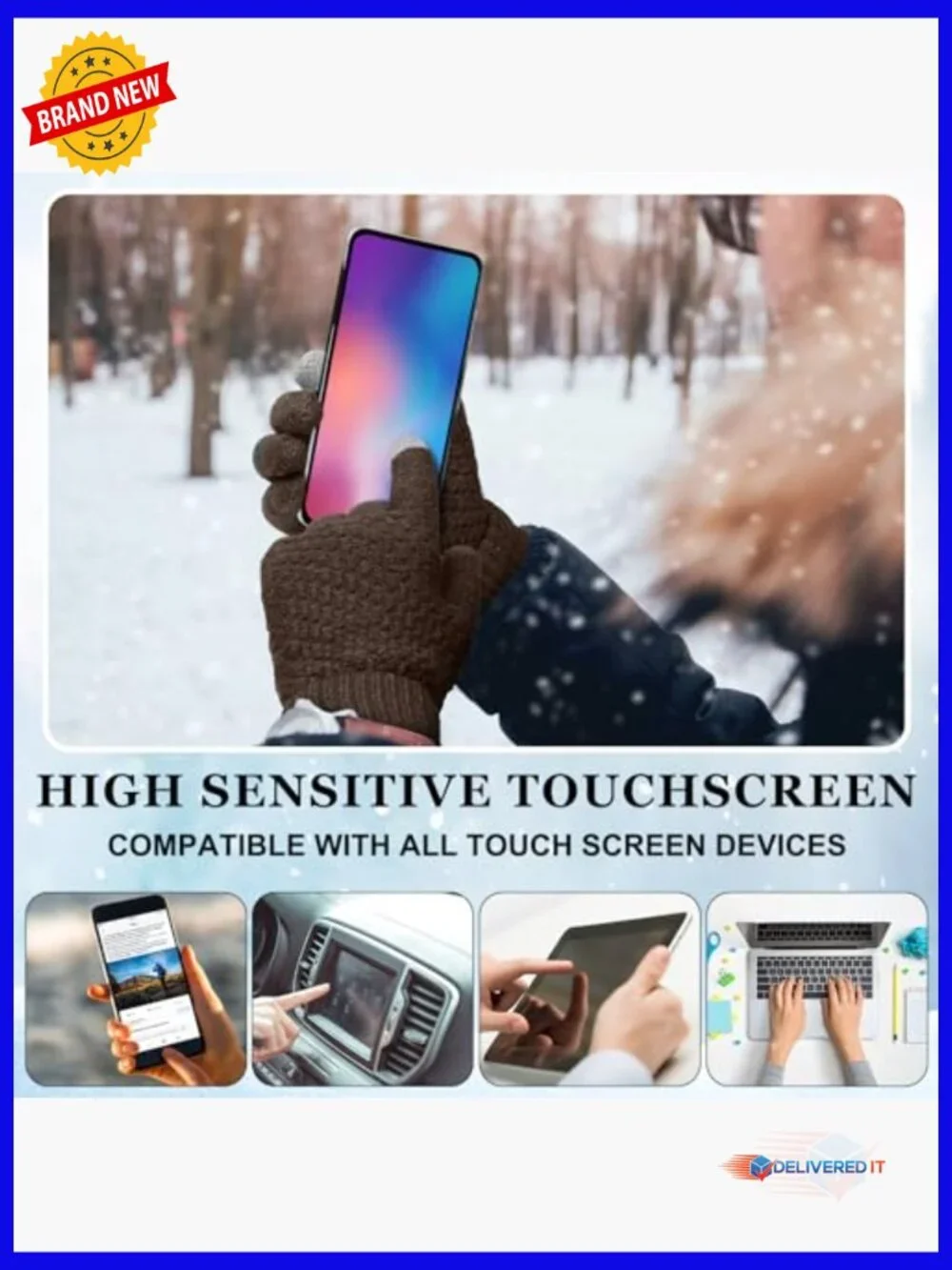 20-Piece Winter Hat Scarf Gloves & Ear Warmer Set Knit Beanie Touch Screen